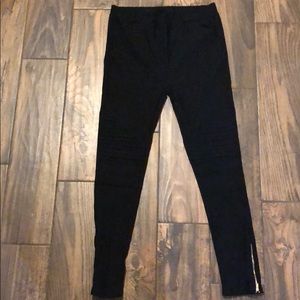 Black Moto Leggings W/ Zippers